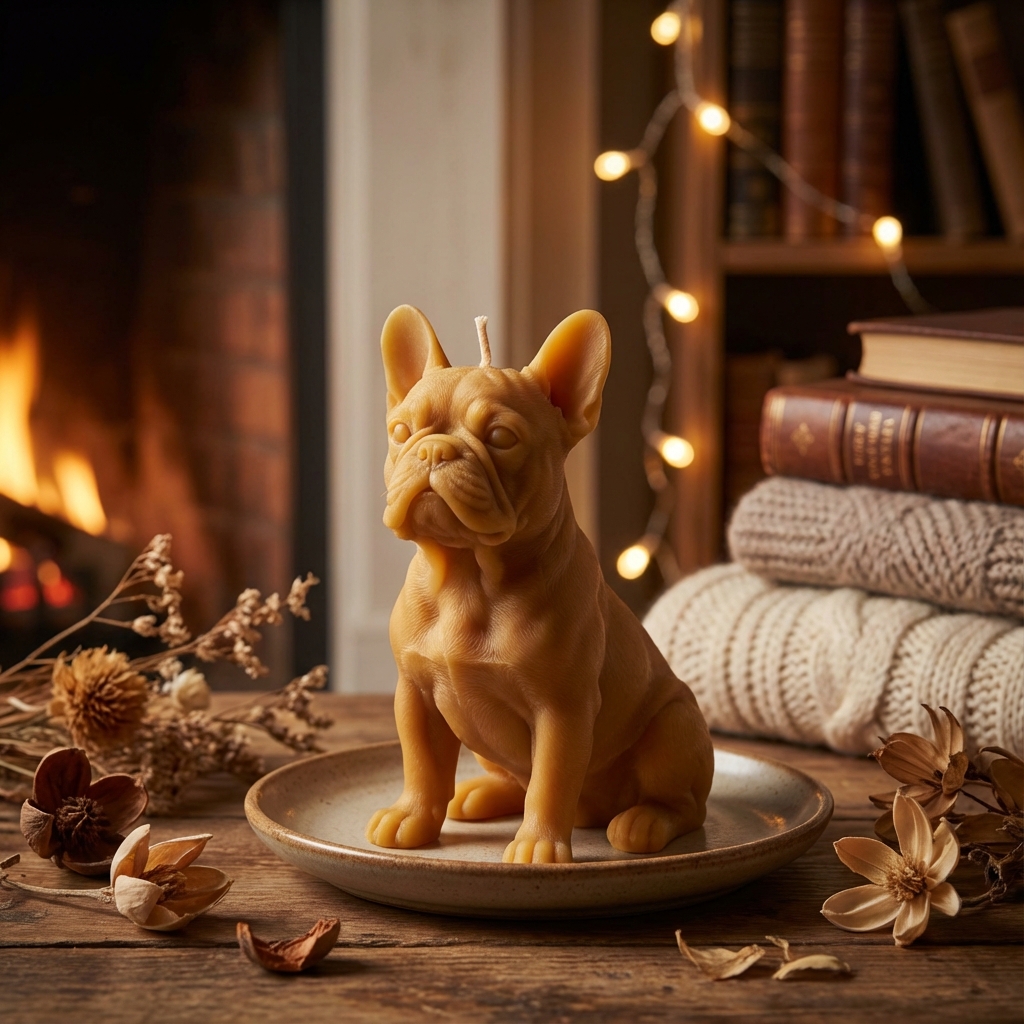 Vela personalizada Bulldog Francés Premium en primer plano